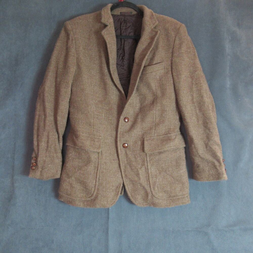 Vintage Andre Villard Blazer Mens Size 37R Brown Wool Jacket Geek Professor 90s
